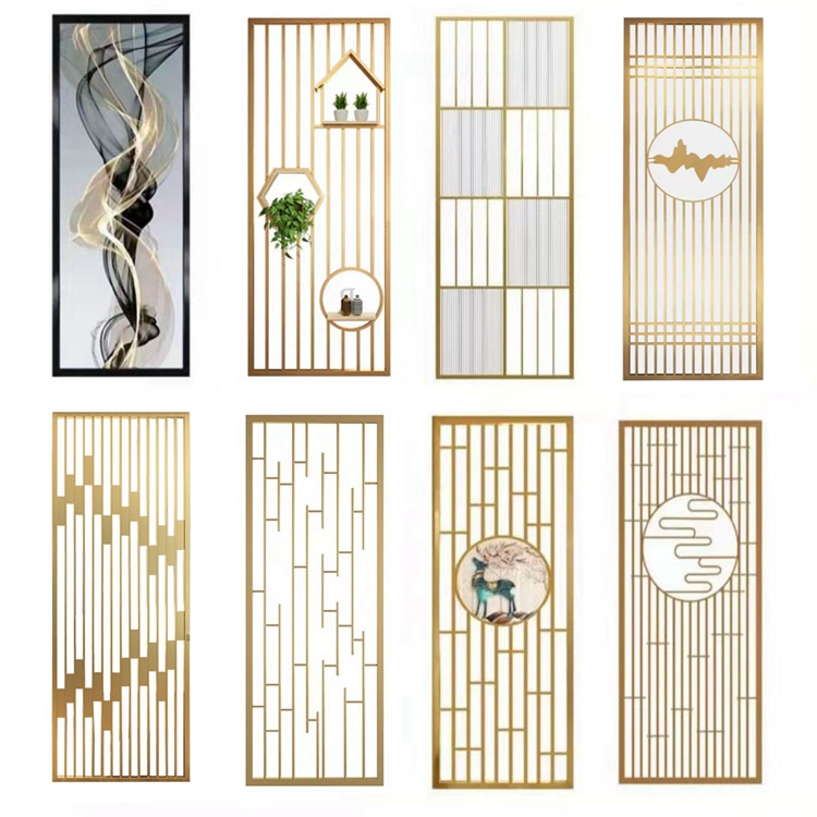 不銹鋼屏風新中式圓形假山鏤空背景墻圓弧嵌入鋁浮雕戶外庭院玄關